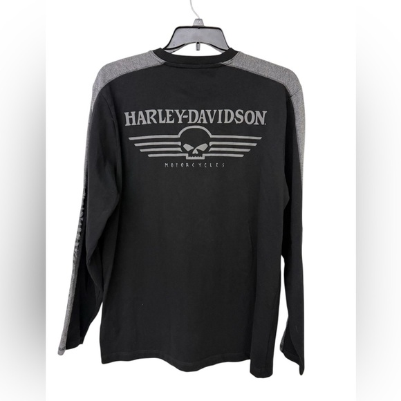 Harley-Davidson Black and Gray Skull Long Sleeve Tee Size L - Picture 2 of 4